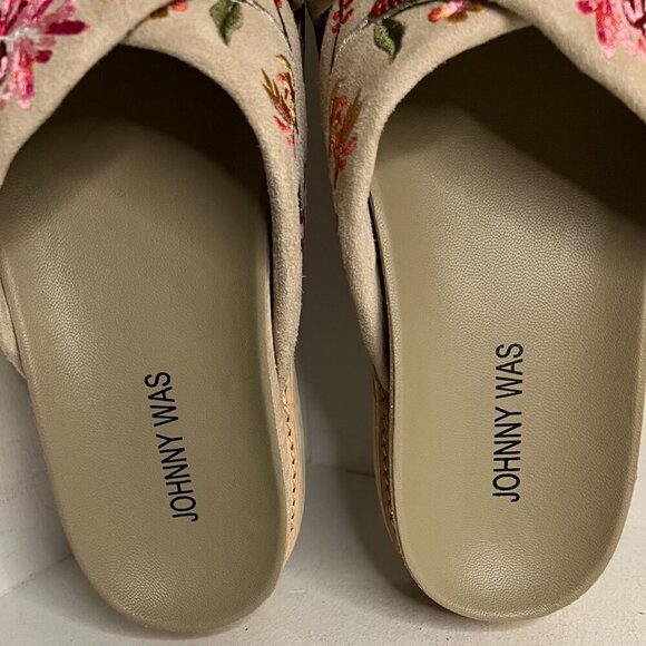 Johnny Was Viviana X Band Suede Slip On Sandal Boho Chic JWS3222 Size 8 - Picture 10 of 10